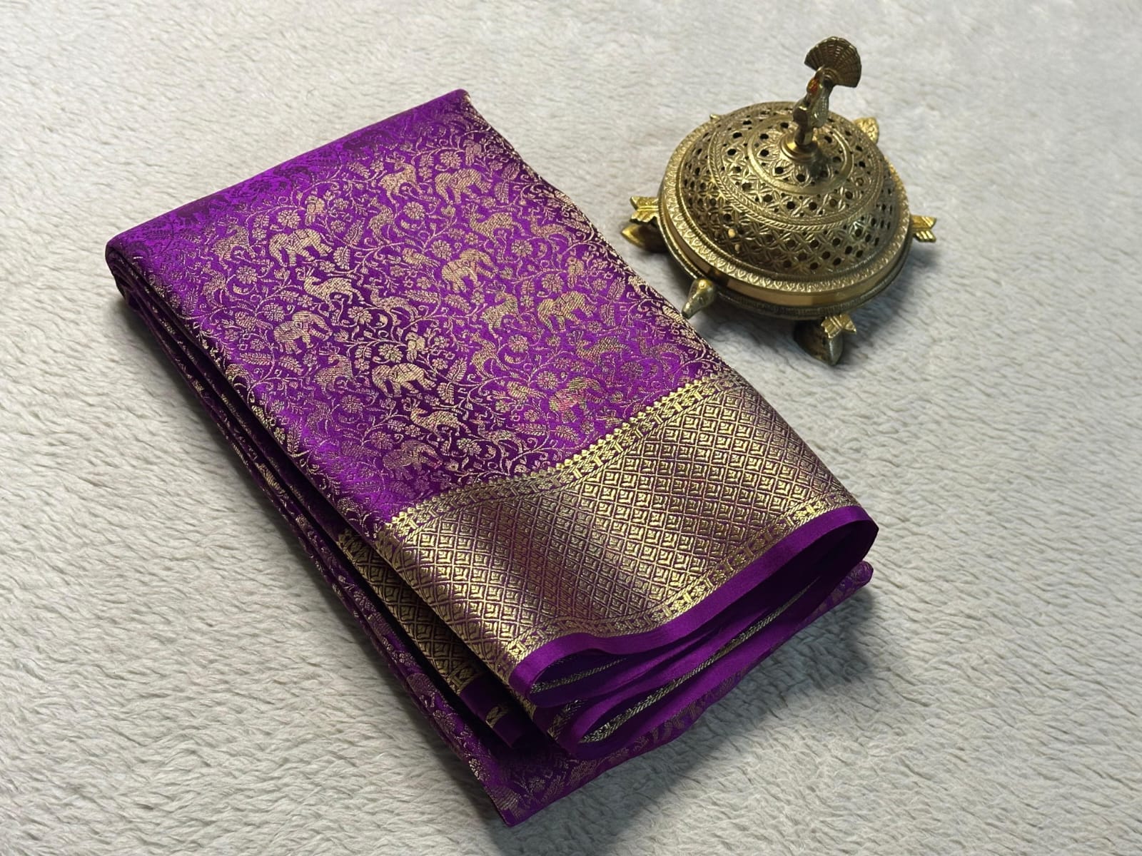 Sharvani Mysore Silk Saree-Purple